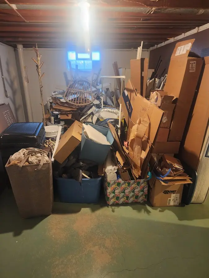 Roll-off dumpster container at job site for Yard Waste Dumpster Rental in Toccoa